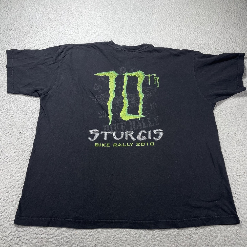 Sturgis Bike Rally Shirt Mens 2XL Black 10th Biker Tee Foot Locker 2010 Energy